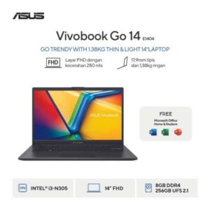 ASUS VIVOBOOK GO E1404GA 14" I3-N305 8GB 256SSD W11 1Y