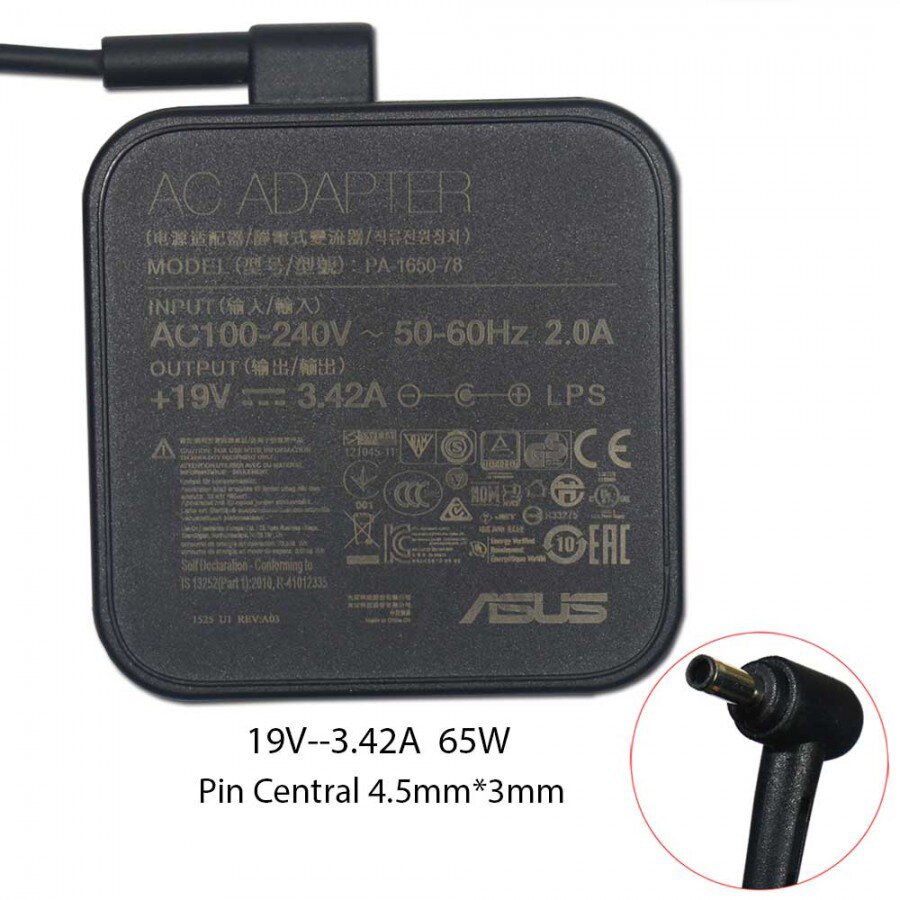מטען למחשב נייד ASUS 19V 3.42A 4.5*3.0MM