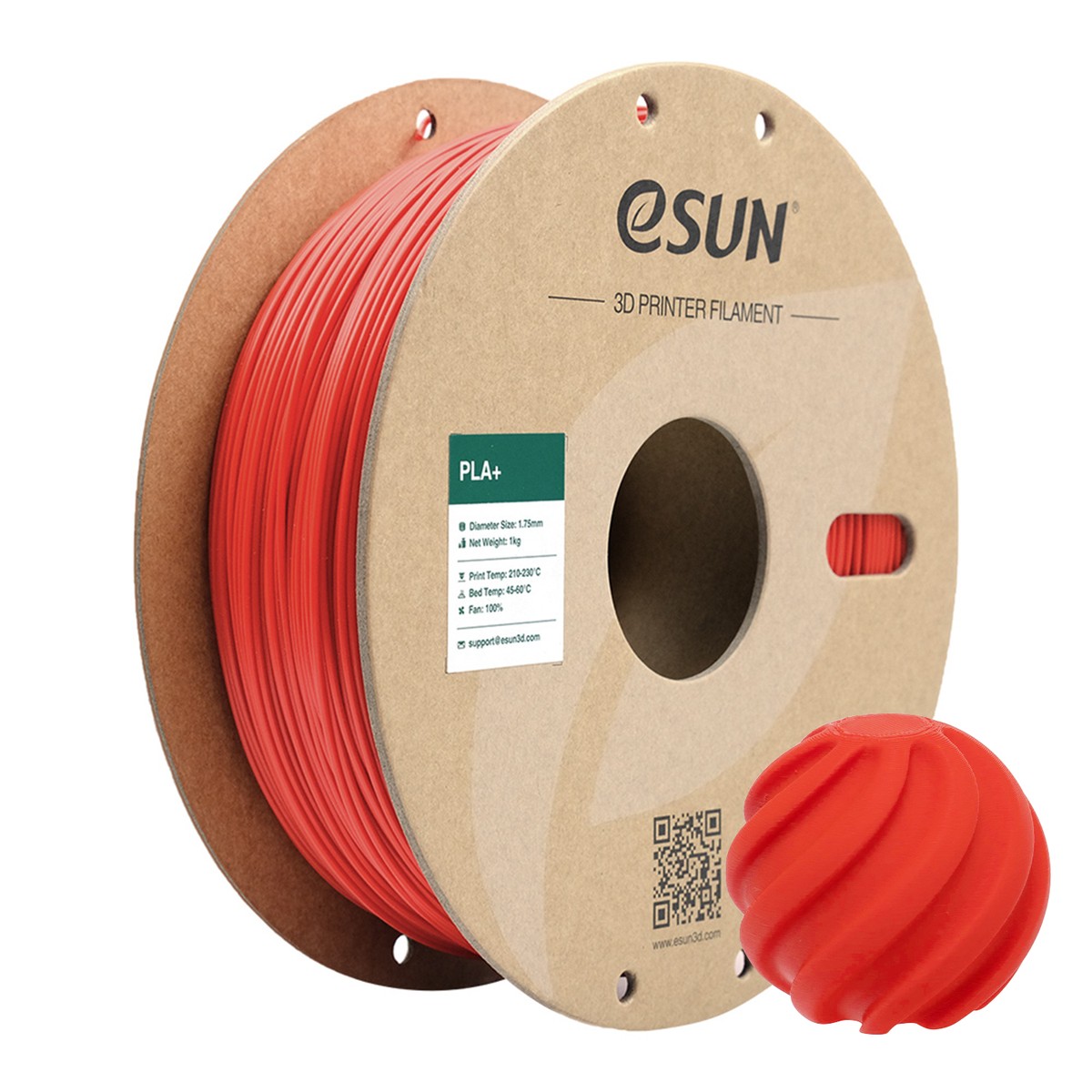 גליל פילמנט איכותי ESUN מסוג PLA+ 1KG 1.75- אדום