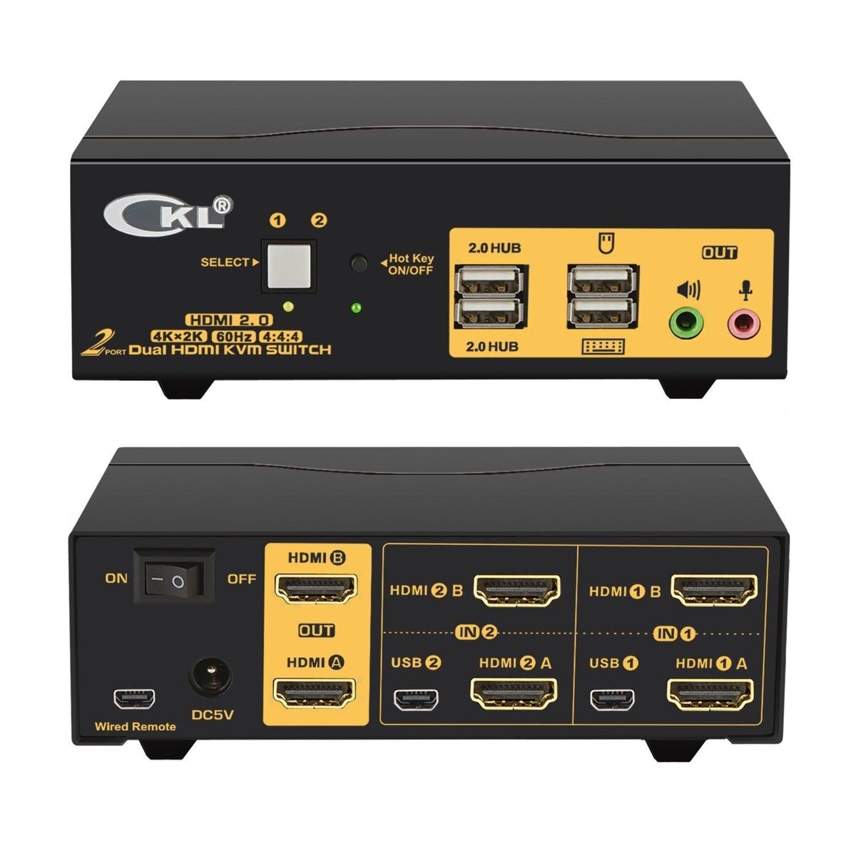 KVM HDMI 2PORT מפצל לשני מסכים ל2 מחשבים