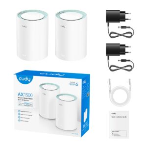 נתב אלחוטי 1 יחידות CUDY AX1500 Gigabit Mesh Wi-Fi 6 System
