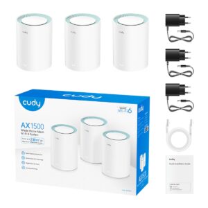 נתב אלחוטי 3 יחידות CUDY AX1500 Gigabit Mesh Wi-Fi 6 System
