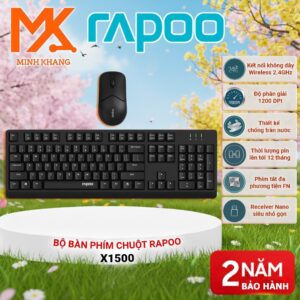 סט מקלדת ועכבר אלחוטי RAPOO X1500 2.4G