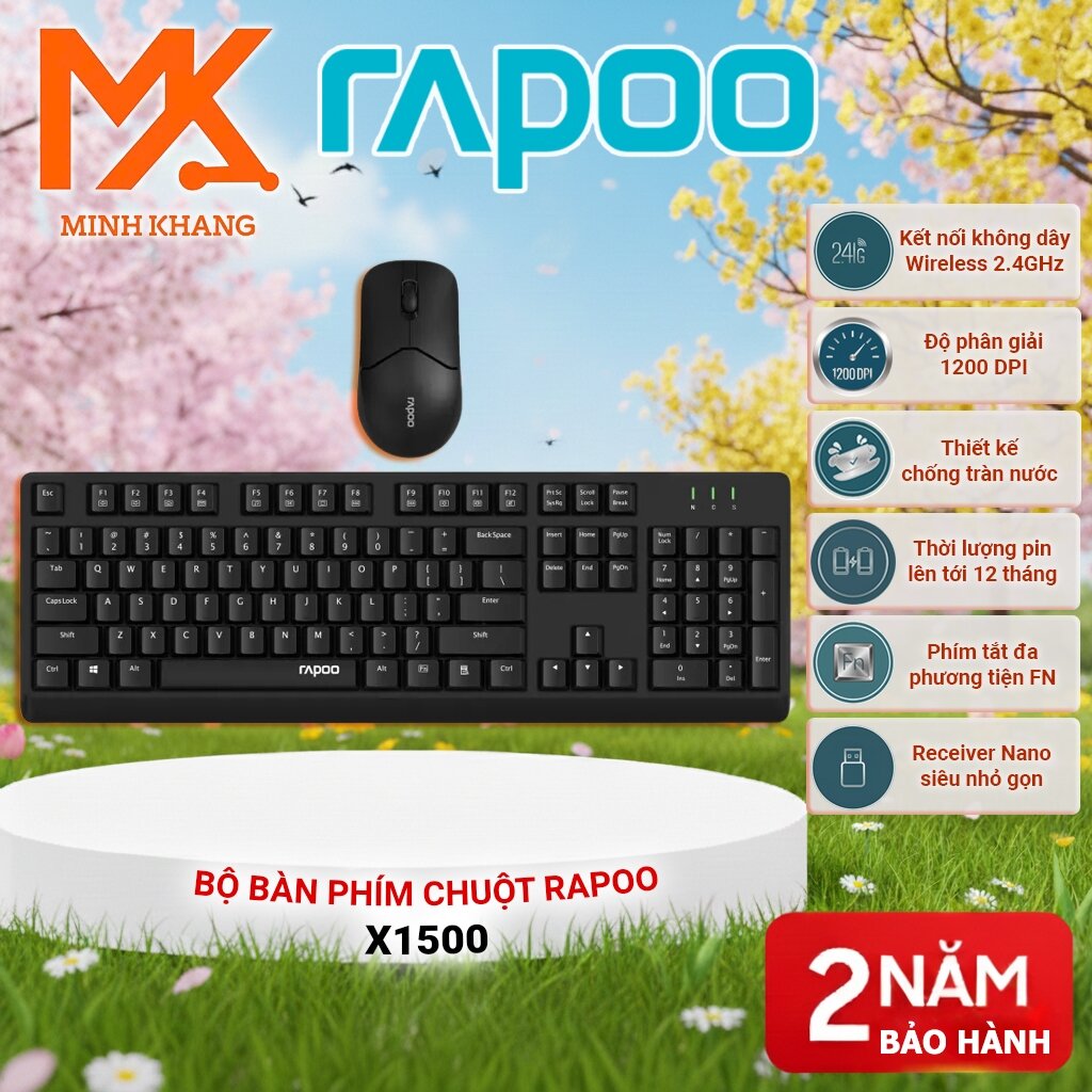 סט מקלדת ועכבר אלחוטי RAPOO X1500 2.4G