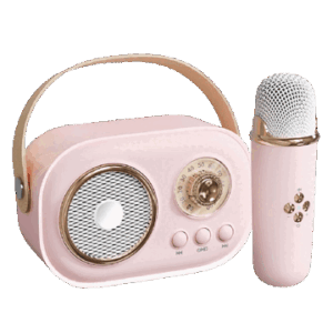 רמקול אלחוטי כולל מיקרופון CORAL C100 SIXTIES TB - ורוד