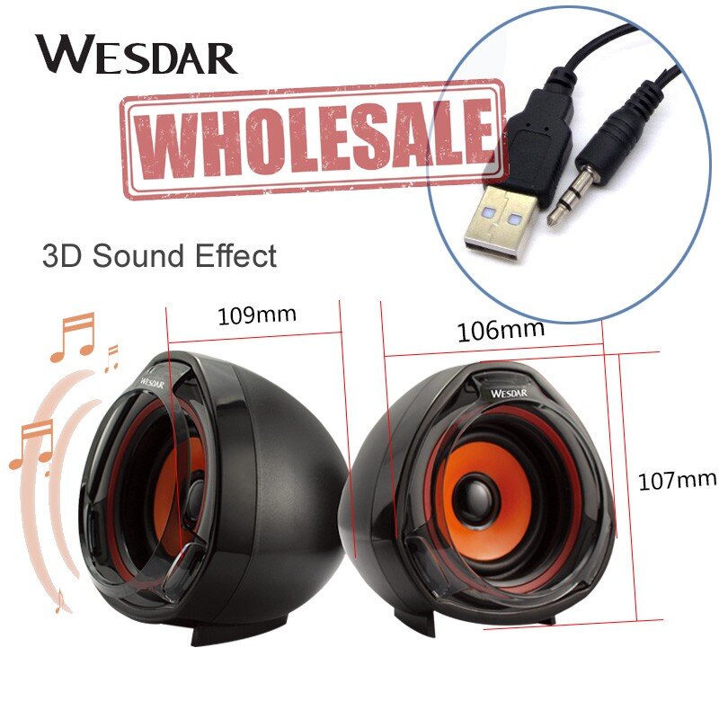רמקול עם USB חשמל+WESDAR MINI CS1 AUX