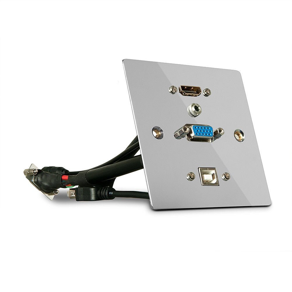 פאנל חיבורים קופסא METAL PANEL VGA + HDMI + PL