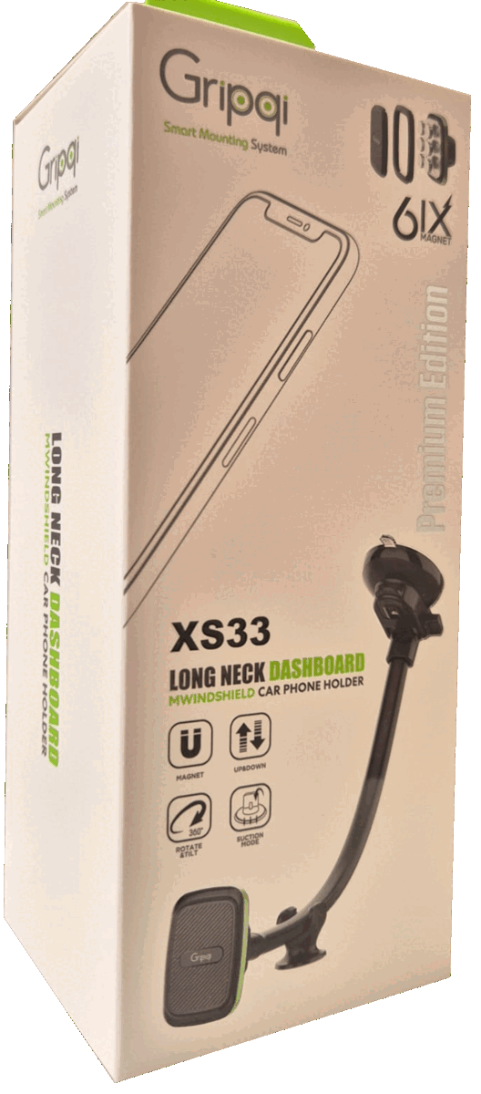 מעמד ארוך גמיש ואקום לדשבורד GRIPQI SIX MAGNET XS33